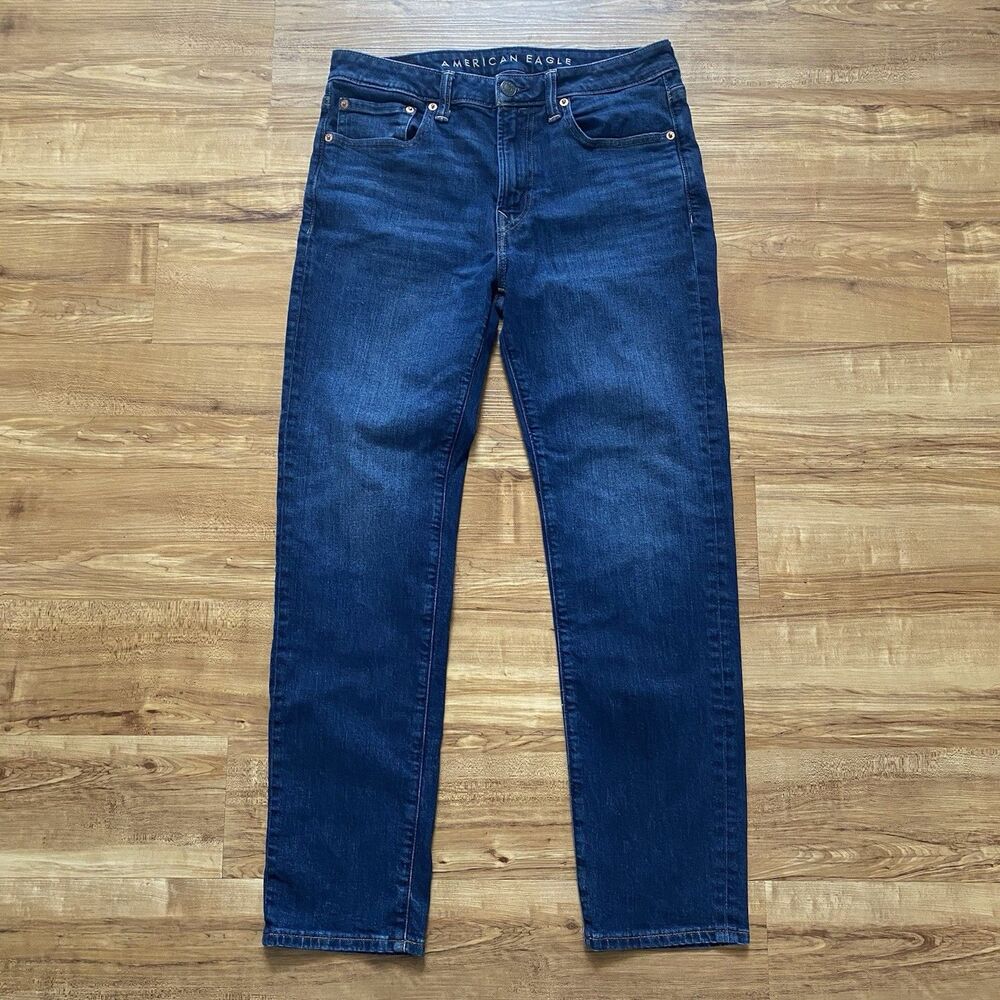 American Eagle Jeans Mens 31x32 Slim Straight Pant Airflex+ Stretch Denim Medium